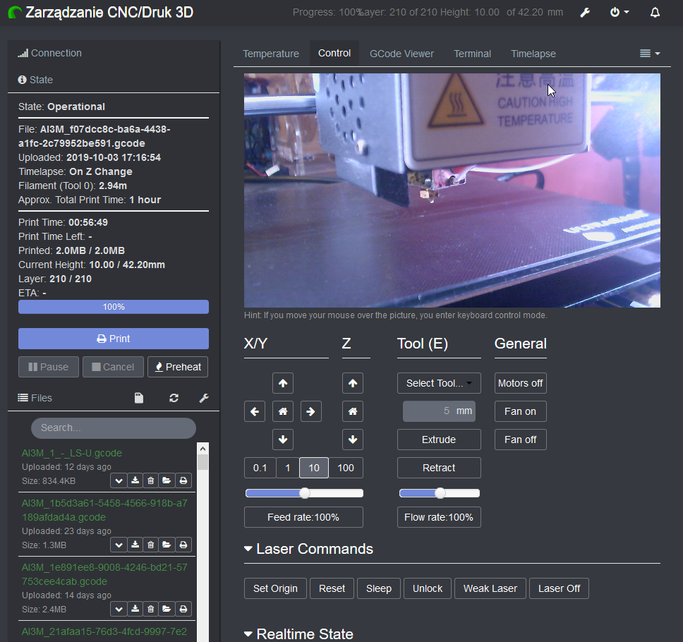Drukowanie 3D zdalne. Mocowanie do kamery Tracer HD720P do drukarki Anycubic i3 Mega.