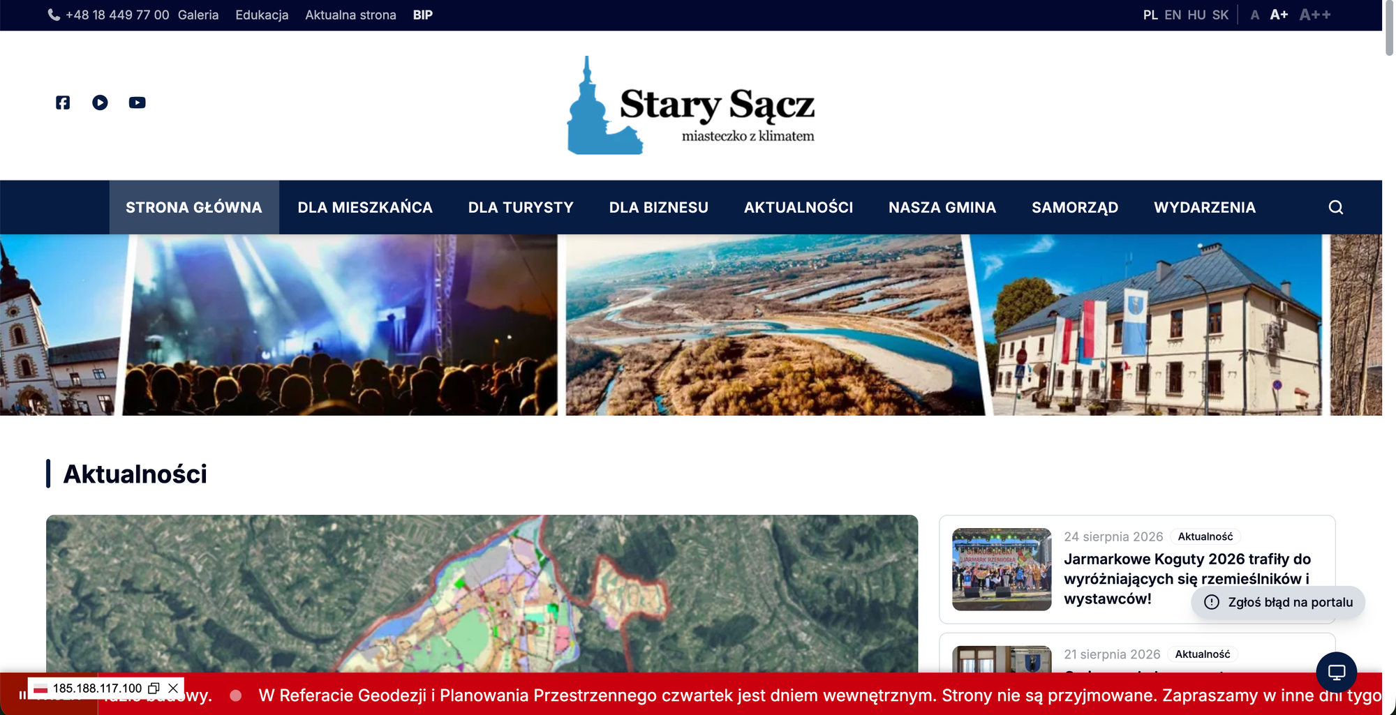 Strona glowna portalu Miasta i Gminy Stary Sacz