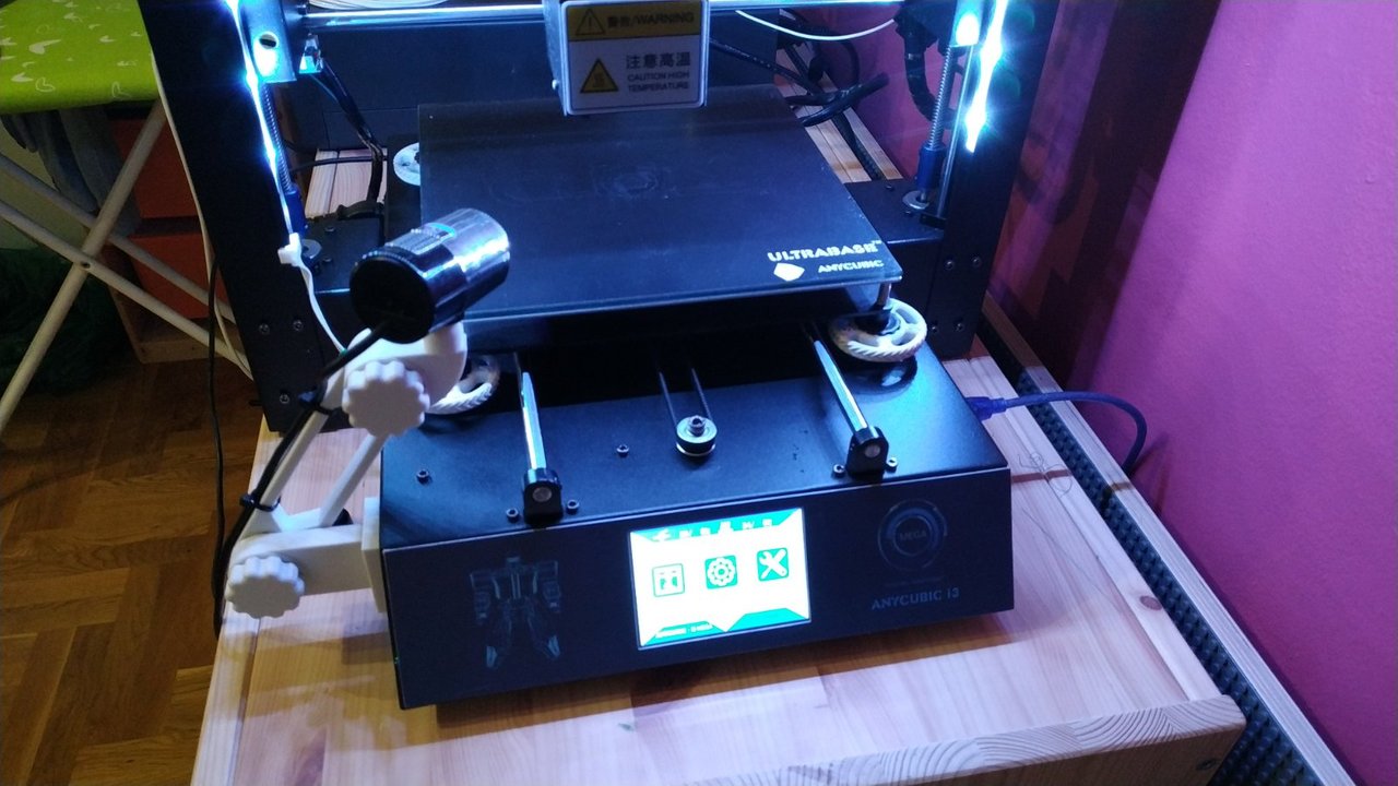 Drukowanie 3D zdalne. Mocowanie do kamery Tracer HD720P do drukarki Anycubic i3 Mega.